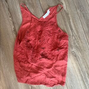 Astr Red Lace Floral Camisole Top